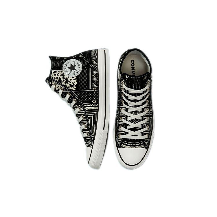 Converse Chuck Taylor All Star Ctas Hi Casual Versatile High-Top Canvas Sneakers Unisex Sneakers Black White 172434C