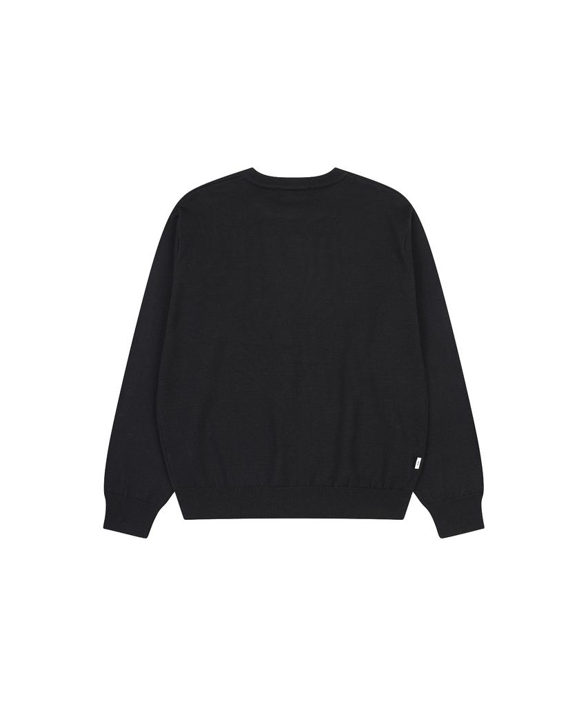 NOWANDTOMORROW Crew Neck Pullover Sweater [Black]