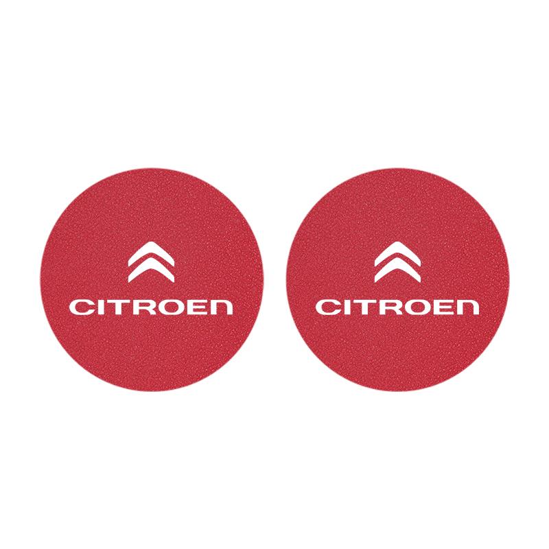 2PCS Citroen Emblem Badge Car Anti Slip Mat Coaster Water Cup Slot For Citroen C8 DS3 C6 C3 Vts C4 Saxo C4L C5 C2 C1 Xsara C3-XR