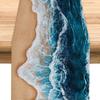1 Stück Tischläufer mit Strandthema, Wellen- und Strandmustern - Geeignet für Heimdekoration, Strandparty, Sommerparty und Aktivitäten im tropischen Stil
