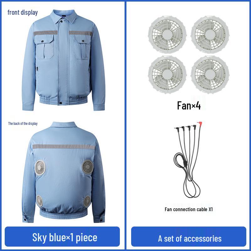 Summer Cooling Suit: Four-Fan Reflective Sun Protection Workwear