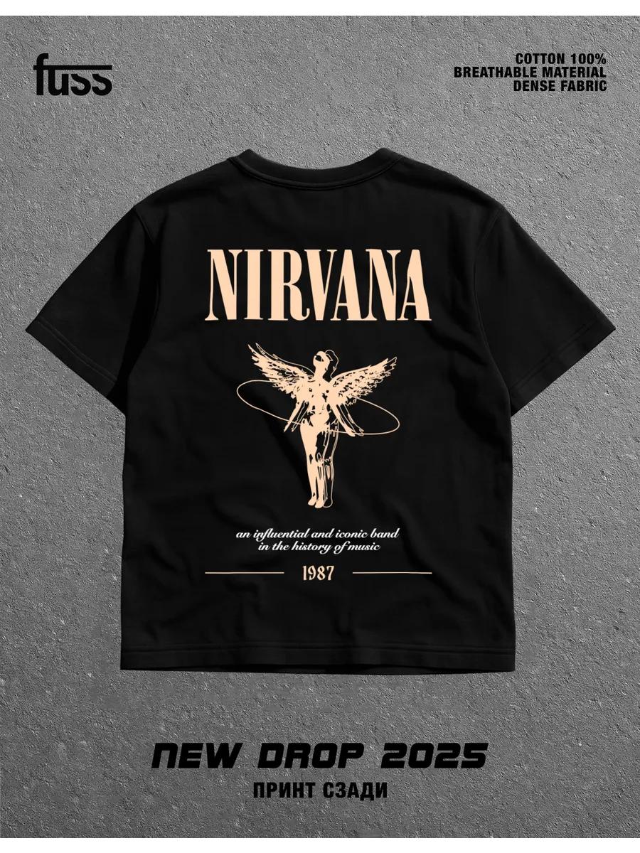 Nirvana print T-shirt L