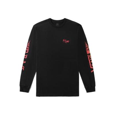 Round Neck Letter Comfortable Casual Long Sleeve T-Shirt Men Tops Black VN0A4RU3BLK