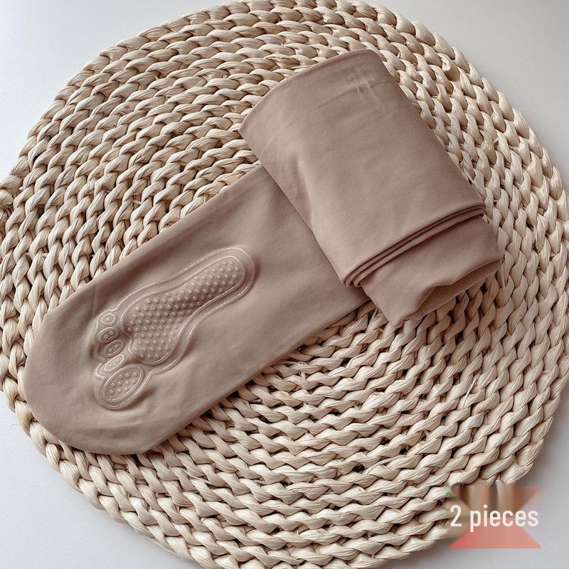 

Міцні нековзні жіночі тонкі колготки: Силіконова підошва з захистом від зачіпання, без промежини, ідеально підходить для весни та осені Glue-on feet 2 pieces