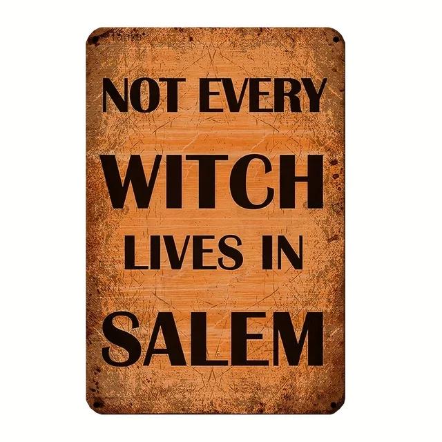 Vintage Metal Tin Sign  The House Witch Rules Halloween Decoration  Retro Wall Art for Home Room Restaurant Decor