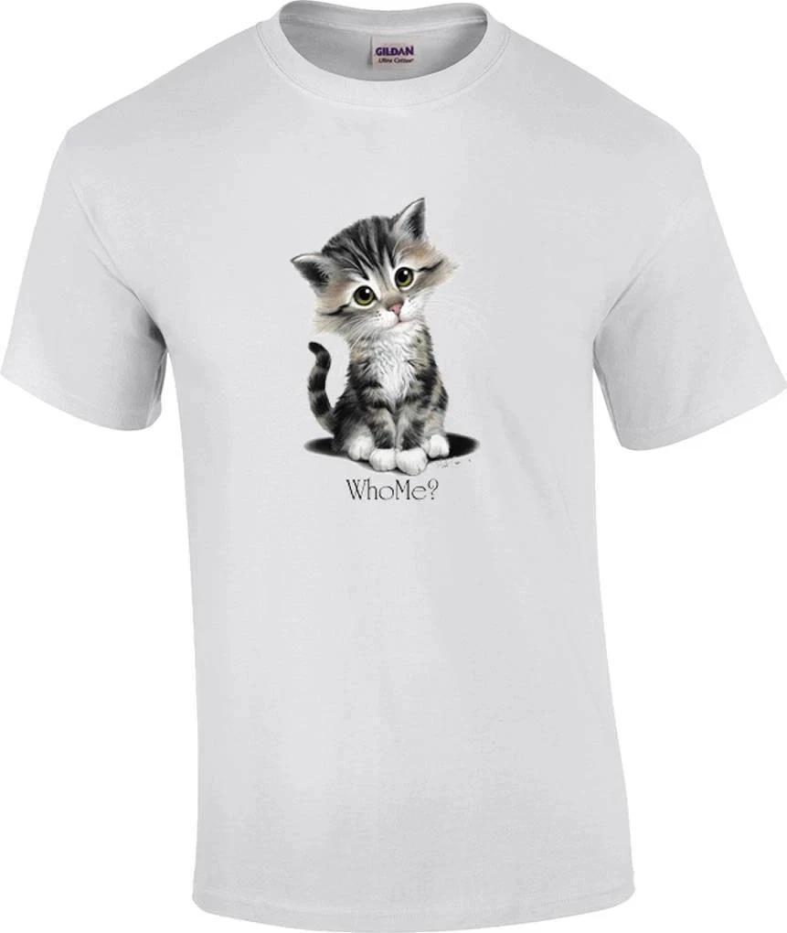 Funny Cute Who Me? Cat Kitten Kitty T- Shirt 3XL