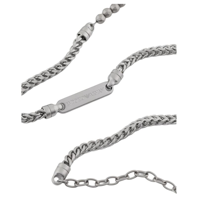 Emporio Armani Original Design Stainless Steel Necklace Men and Women Same Style Couple Model Silver Silver F Basic Packaging-brand Original Box