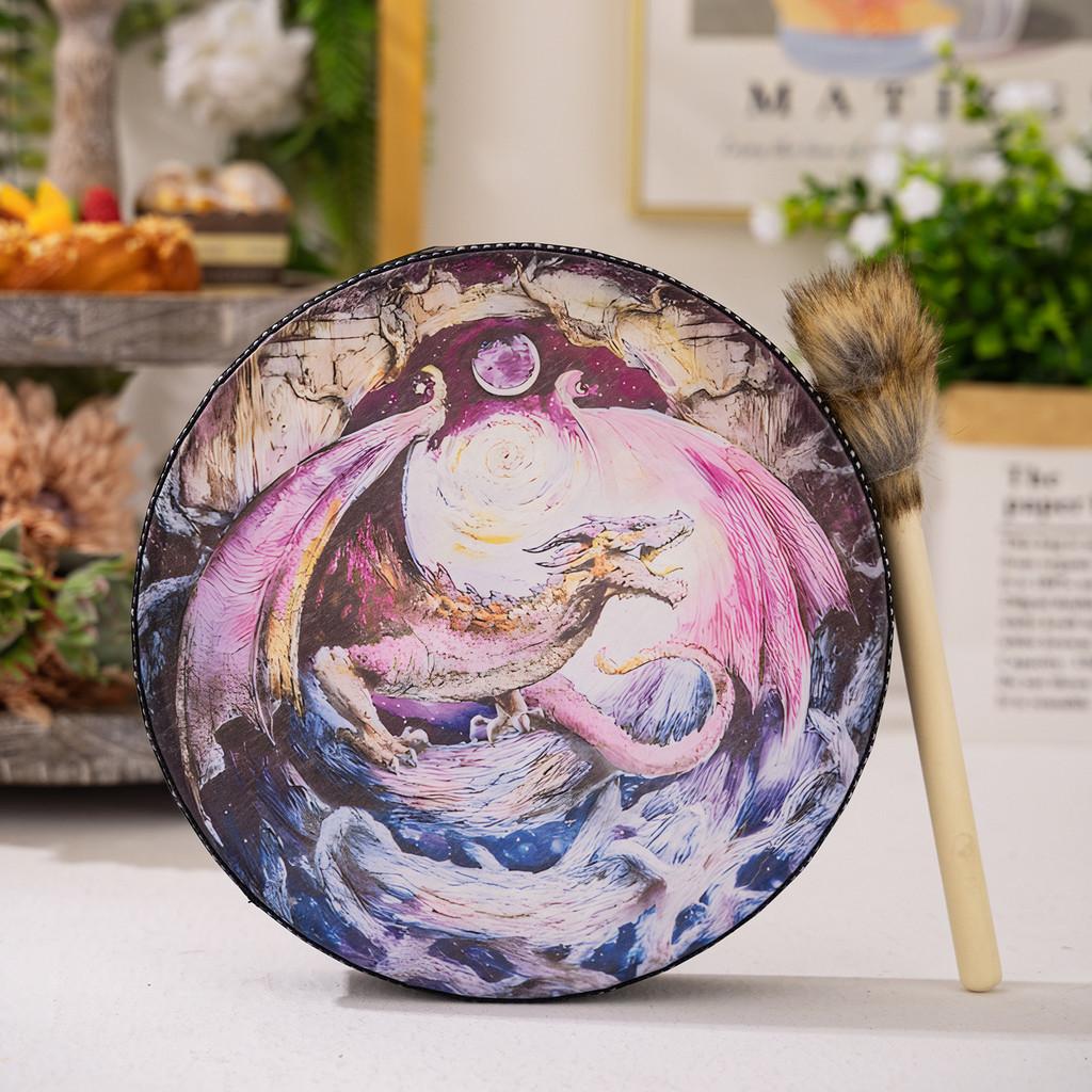 Delightful Dragon Pattern Drum Unique Decorative Instrument For Charming Celebrations Holiday