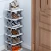 Foldable Multi Layer Shoe Rack Plastic Shoe Storage Organizer Home Entryway Bathroom Dormitory Shoe Cabinet 6 Tier Shelf