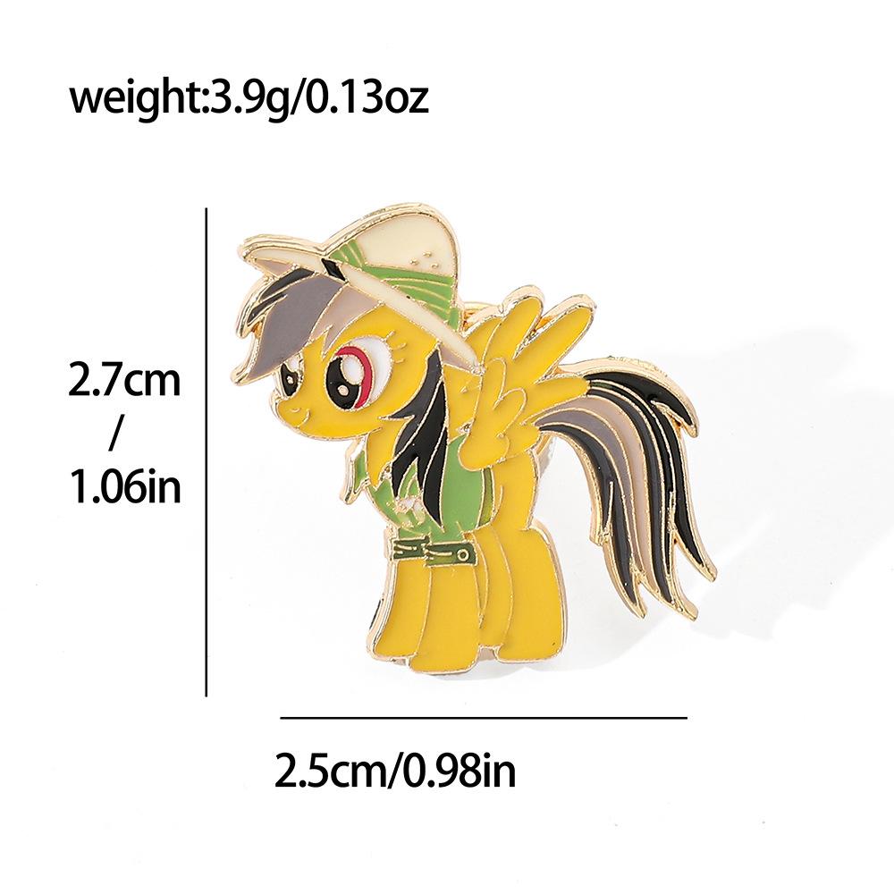 Europäische und amerikanische Charaktere, Metallabzeichen, Pony, Baoli-Legierungsbrosche, Einhorn-Pony-Form, Anstecknadel-Zubehör