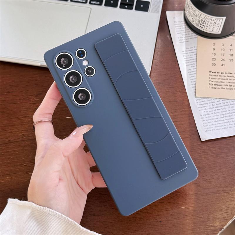 Luxusní matný elastický silikonový náramek pouzdro na telefon pro Samsung S25 S24 S23 Ultra S25 Plus Tvrdý PC Průhledný Nárazuvzdorný Zadní Kryt