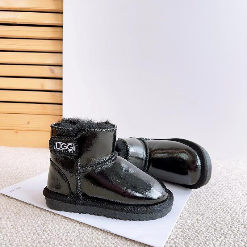 Children's Genuine Leather Snow Boots Sheepskin Fur Integrated Short Boots Waterproof Non-slip Cotton Shoes