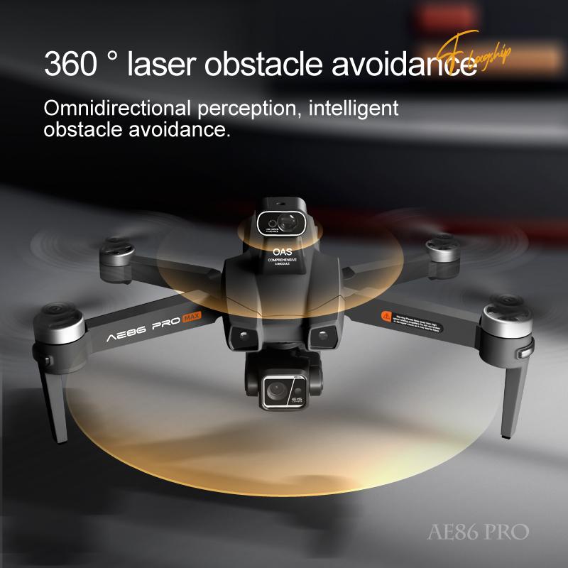 AE86 Pro GPS Drone 4K Profession HD Camera Gimbal Brushless 360° Laser Obstacle Avoidance Three-axis Aircraft RC FPV Drone Toys