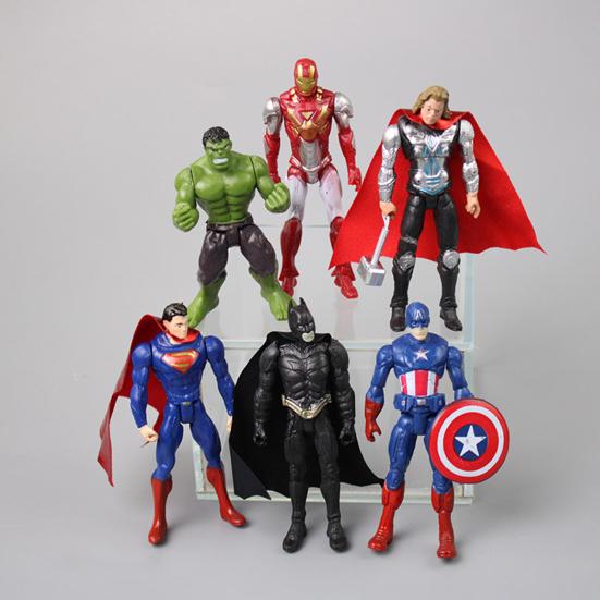 6 Stück/Set Dekorative Avengers Actionfiguren Captain America Iron Man Sammler-Miniatur Die Avengers Ornament für Kinder