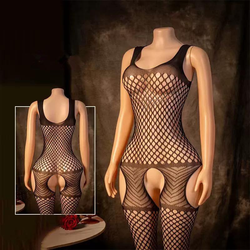 New Sexy Open Crotch Bodystocking Lingerie Hot One Piece Body Stockings Erotic Fishnet Bodysuits Catsuit Crotchless Mujer
