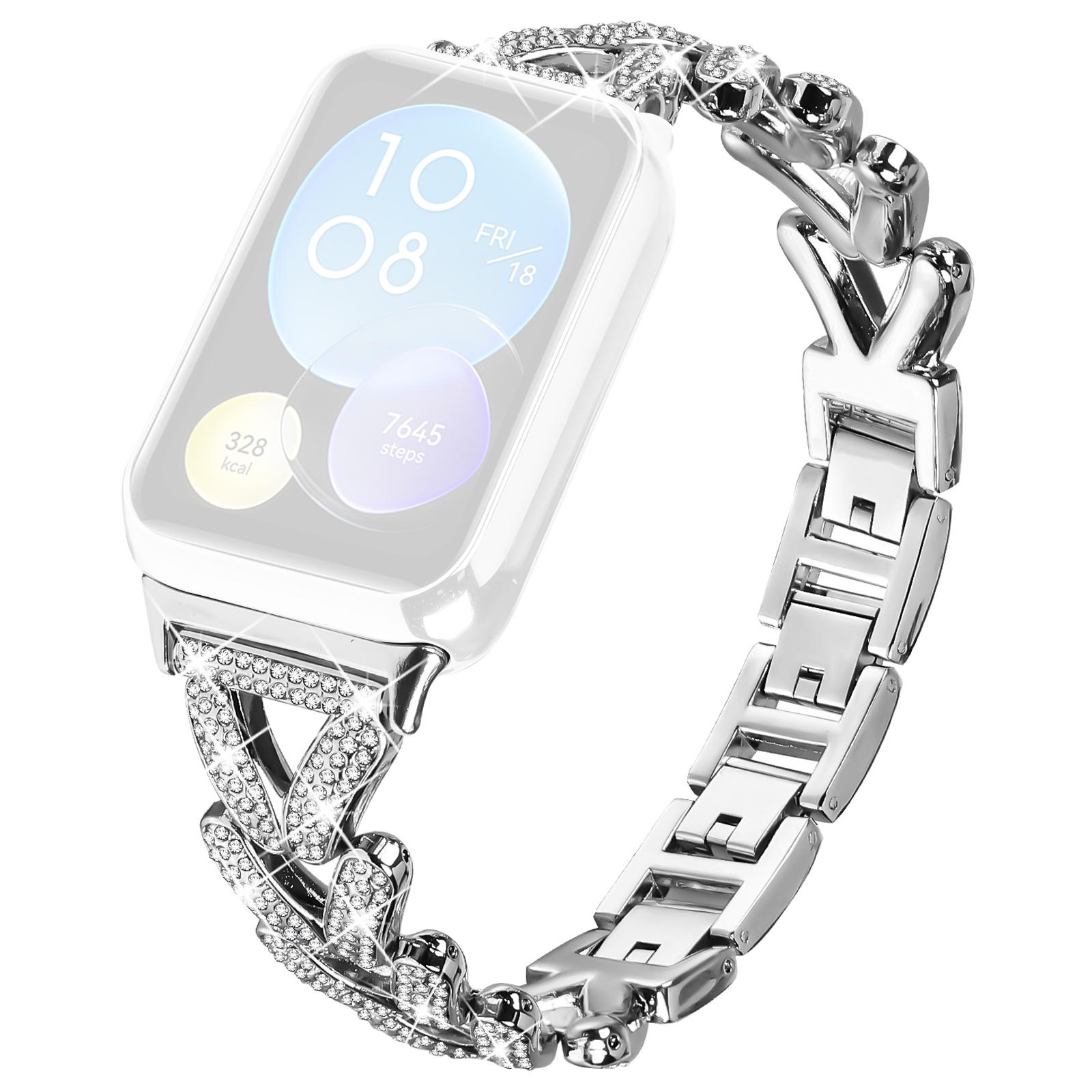 

Ремешок для часов из цинкового сплава со стразами для часов Xiaomi Redmi Watch 4 Silver