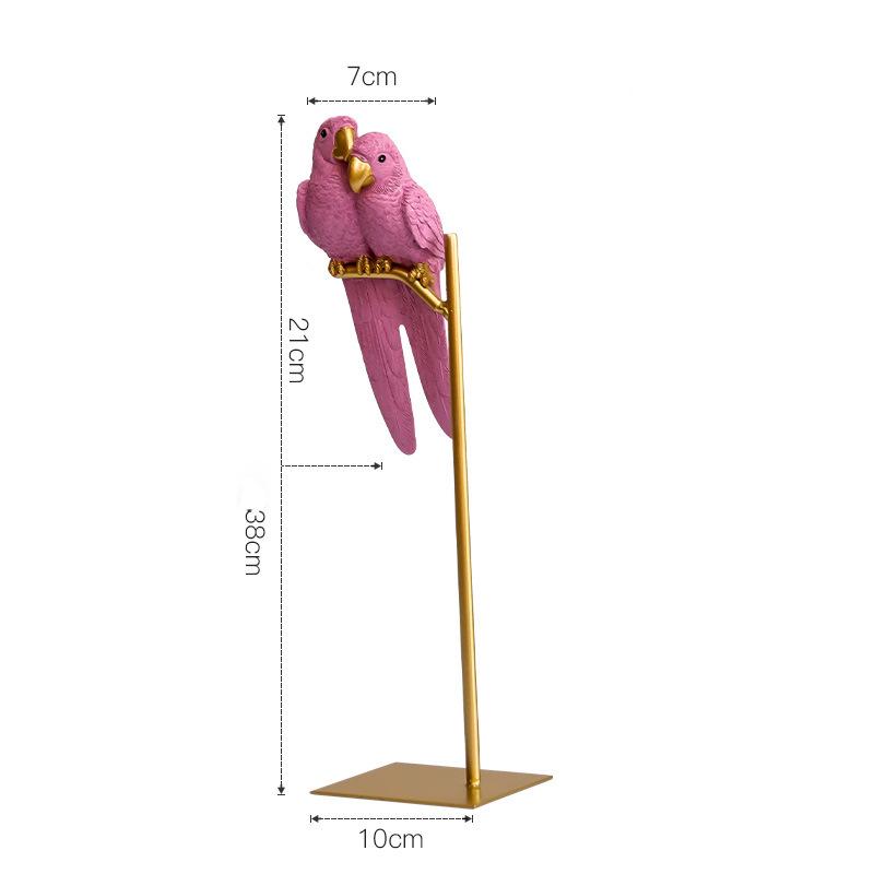 Nordic Creative Resin Simulated Animal Lucky Parrot Bird Crafts Ornaments Gold Modern Home Desktop Decoration Figurines Gift
