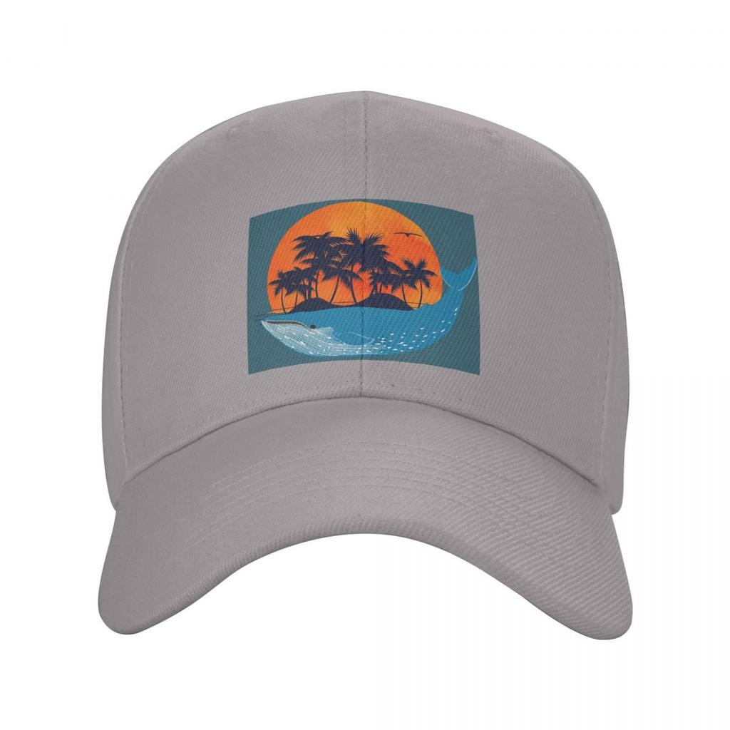 Cartoon Whale Ocean Animal Sunset Print Baseball Caps Snapback Men Women Hats Outdoor Cap Hip Hop Baseball Hat Casquette