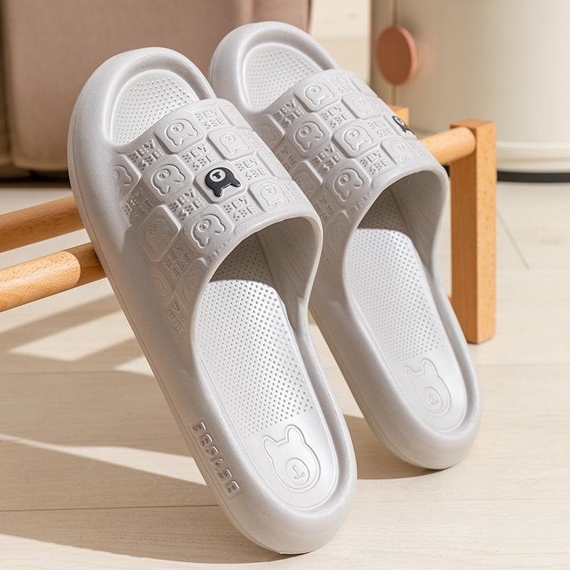 

Cool slippers women s summer home bathroom bath non-slip home indoor men 44-45 сірий колір