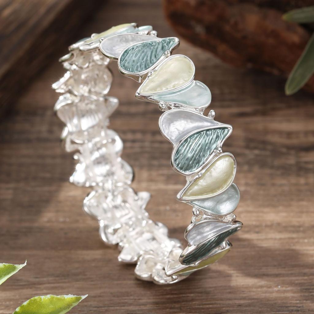 New color oil love elastic bracelet, women's versatile geometric line heart elastic bracelet