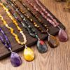 Natürliche Kristallkette, Pulverkette, Accessoires, Halsketten, lange Anhänger, Schmuck