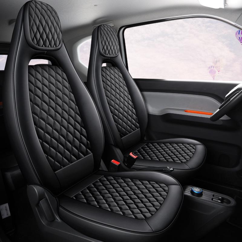 Wuling Mini Diamond Full Surround Leather Seat Cover - Wear-Resistant, All-Season, Fits Five-Seater Cars