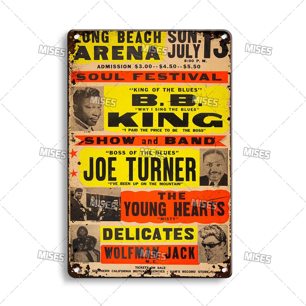DORA Tin Sign MISES KING OF THE BLUES BB King Metal Poster Classic Metal Sign Wall Plate Home Garden Cafe Industrial Decor Old Metal Plaque