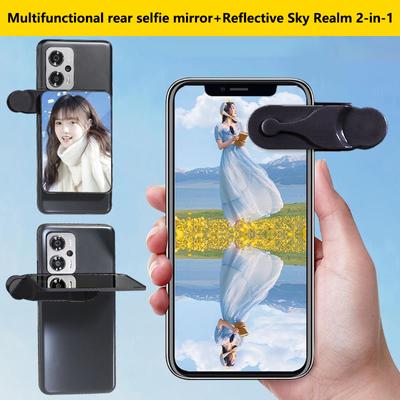 Nastaviteľné Sky Mirror 2-v-1 Zrkadielko na zadný fotoaparát telefónu na selfie Klip na snímanie Vonkajšie cestovanie Reflektor na snímanie telefónom Potreby na snímanie