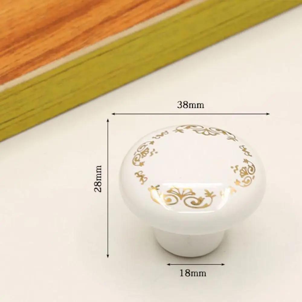 Retro Single Hole Ceramic Cabinet Knob Round European Style Door Pull Handles Vintage Drawer Knobs Kitchen