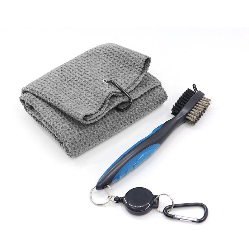 Golf Towel Set 3-Piece: Microfiber Waffle Weave with Pineapple Grid Design for Ball Cleaning