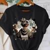 Codzienny Stylowy Damski T-shirt z Krótkim Rękawem i Modnym Nadrukiem z Wygodnym Dekoltem