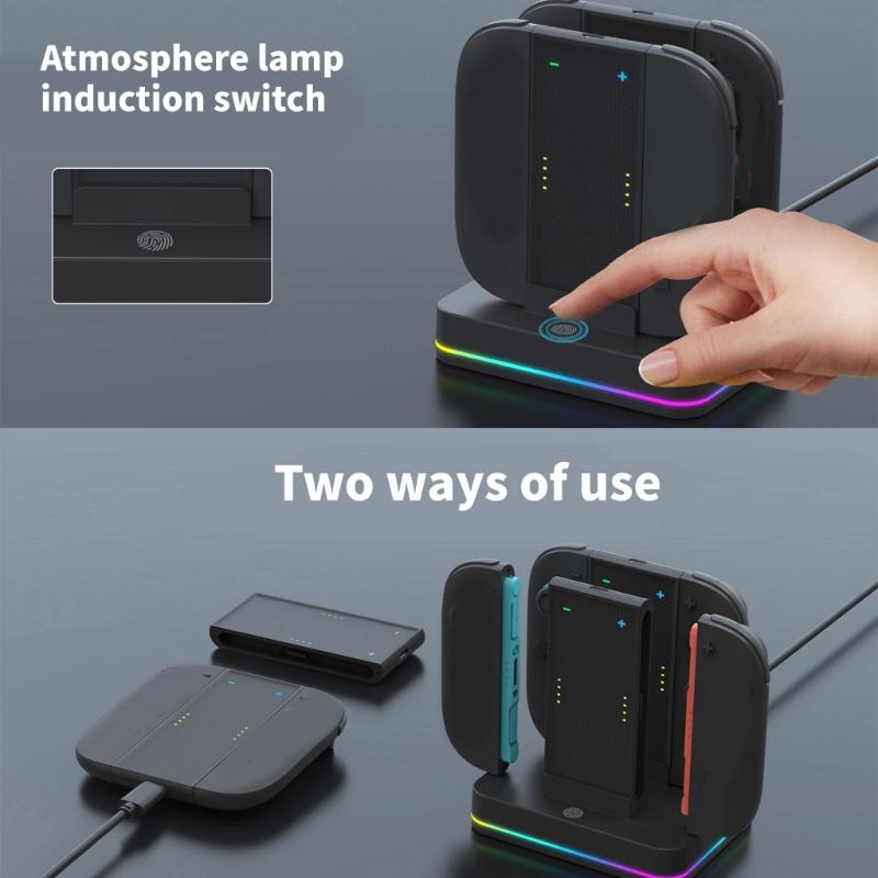 Multi Handle Charging Station for NS2 Gamepad Simultaneous 4 Controller Charging AL Chip Technology