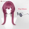 43cm Kafka Cosplay Wig Rose Purple Kafka Anime Wigs With Ponytail Clip Heat Resistant Synthetic Hair Halloween Wig + Wig Cap