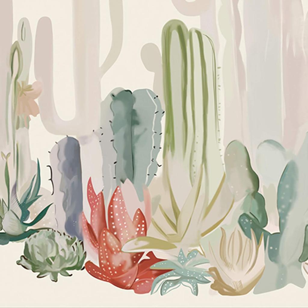 Cactus Tapestry, Colorful Plant Herbs Botanical Tapestry Wall Hanging Nature Scenery Tapestries Art Print Mural for Bedroom