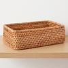 Rattan Wicker Storage Basket Rectangular Snack Toy Storage Basket  Living Room