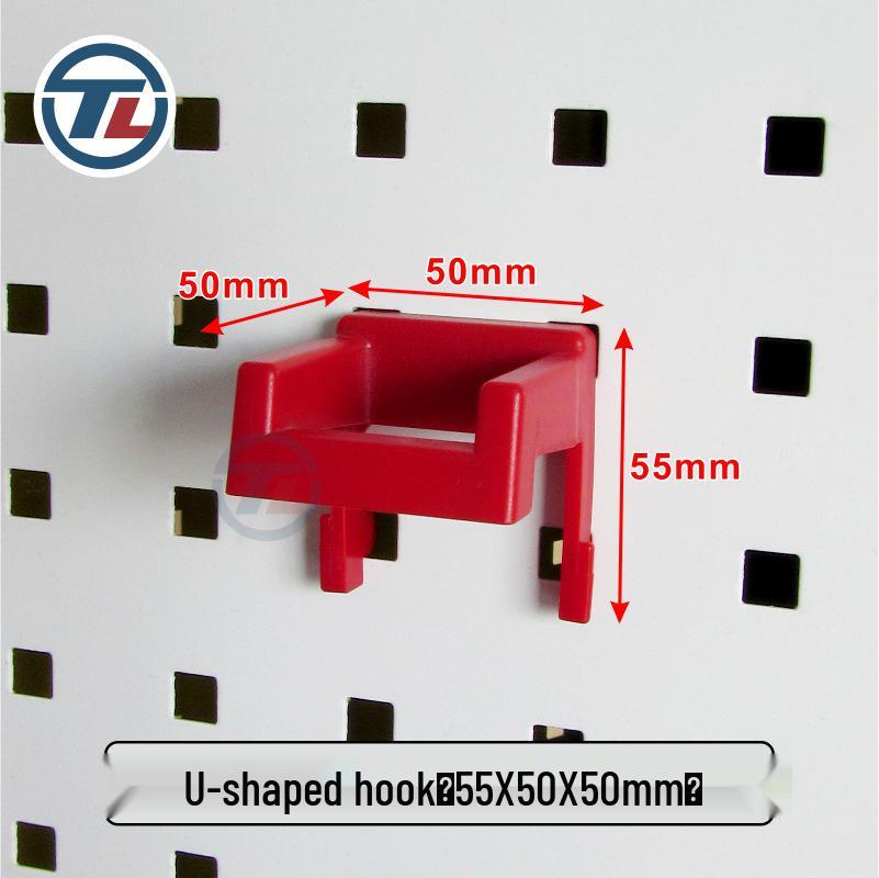 Plastic Pegboard Hooks with Square Hole - Wall-Mounted Tool Rack and Storage Shelf for Hardware Display