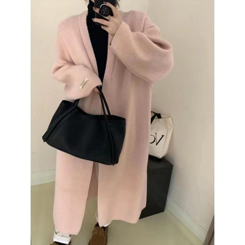 Womens Oversized Longline Knit Cardigan Sweater Loose Fit V-Neck Winter Warm Casual Outerwear