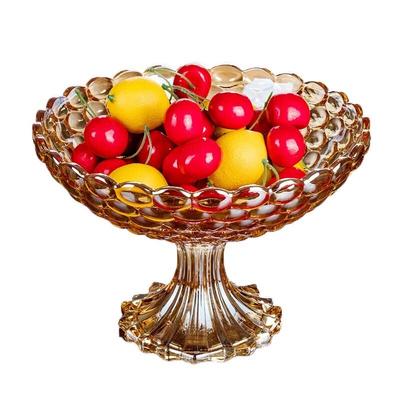 Homeglen European Crystal Glass High-Footed Fruit Plate
