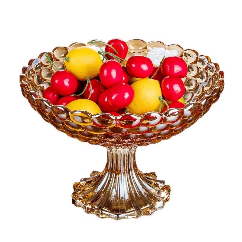 Homeglen European Crystal Glass High-Footed Fruit Plate