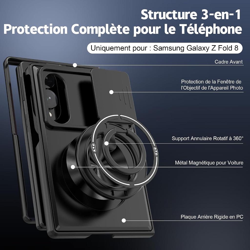 Case for Samsung Galaxy Z Fold 8 Fold 8 Ultra 7 Magnetic Stand Hinge Protection Military-Grade Protection Rugged Shockproof Case