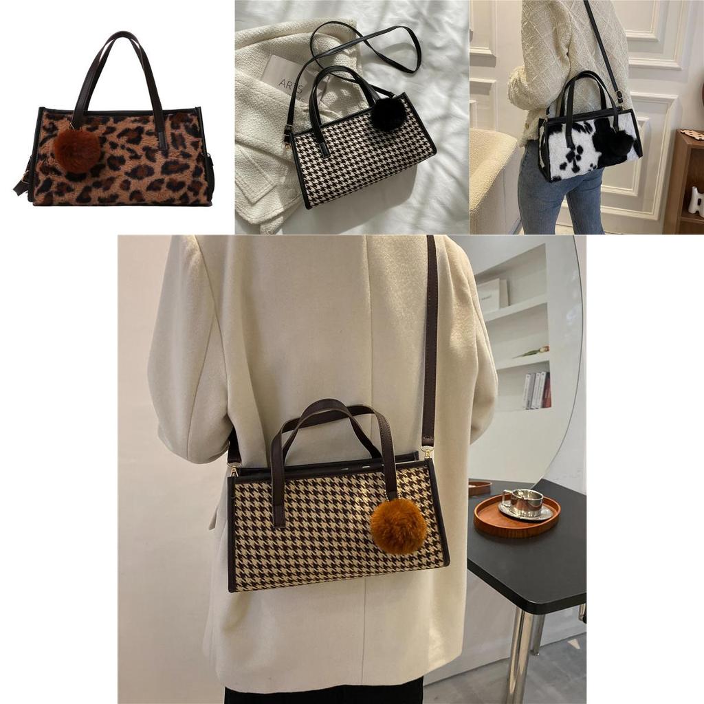 Large Capacity Plush Tote Bag Women's Handbag 2023 Spring New Fashion Street Trend Shoulder Crossbody Bag