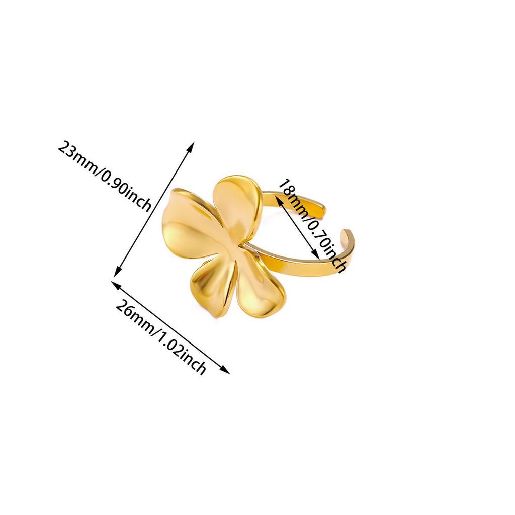 Women's Minimalist Open Flower Ring: Unique, Trendy Jewelry for Daily Wear