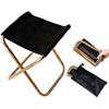Golden Mini Portable Folding Chair With Bag, Aluminium Compact Ultralight Folding Stool Seat With Carry Bag