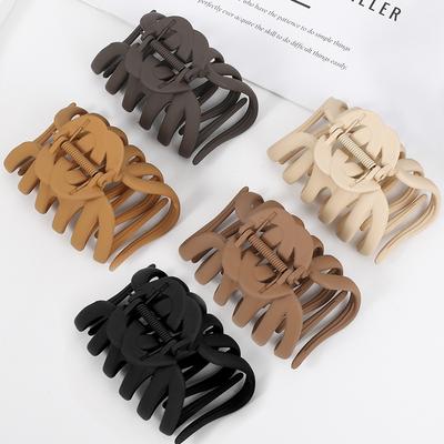 Women's Large Claw Frosted Ghost Claw Back Head Bun Hair Ponytail Hair Grab Simple Claw with Summer All-match Shark Clip