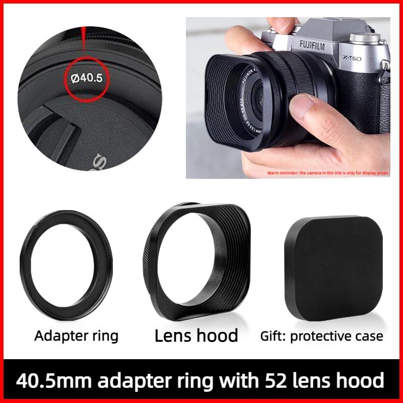 Metal Square Camera Lens Hood Compatible for Nikon16-50 Canon Sony Fuji15-45/35f2 Universal Photography Accessory 52/43/46/39mm