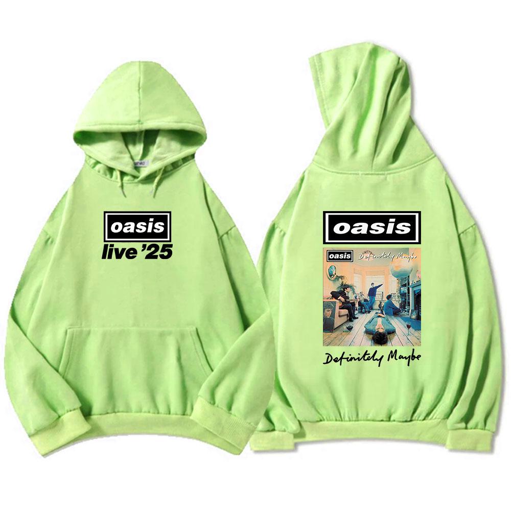 Definitely Maybe Graphic Hoodies Oasis-s Band Live'25 Graphic Sweatshirts Heavy Mental Fashion Men Sudadera Streetwear Unisex Casual Top