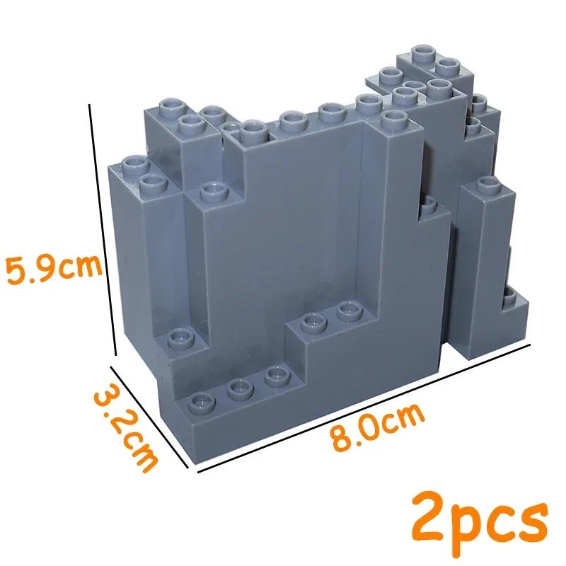 Non-Toxic Mountain House Garden Rockery Accessories Building Blocks Rock Moc City Street Panel Diy Parts Hill Stone Bricks 6083 6082 30246