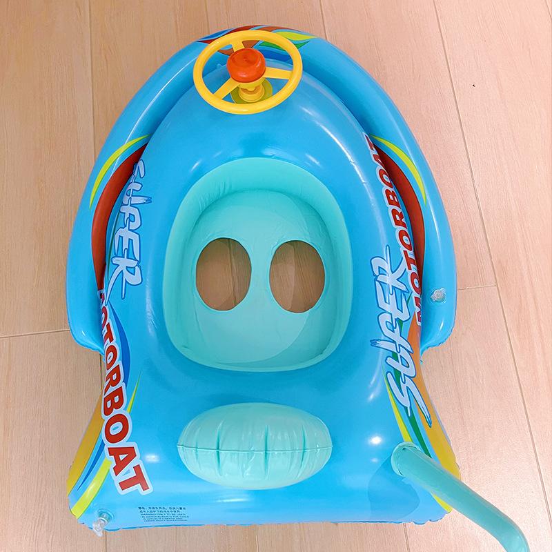 Special Children S Inflatable Water Seat Baby Motorboat Steering Wheel Seat Swimming Ring 1-4 Years Old Blue motorcycle seat cushion