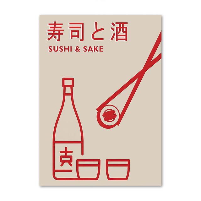 Japanese Food Poster Funny Ramen Noodles Sushi Kitchen Wall Art Print Canvas Painting Pictures for Restaurant Home Decor Cuadros