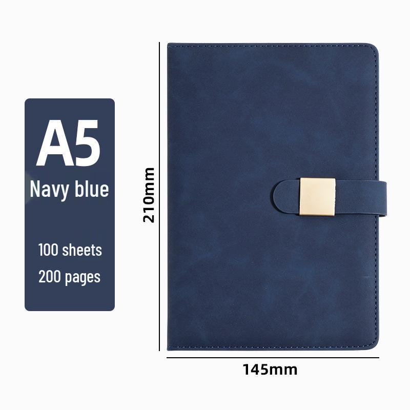 A5 Leather Office Business Diary 2026 Model with Magnetic Buckle Cover